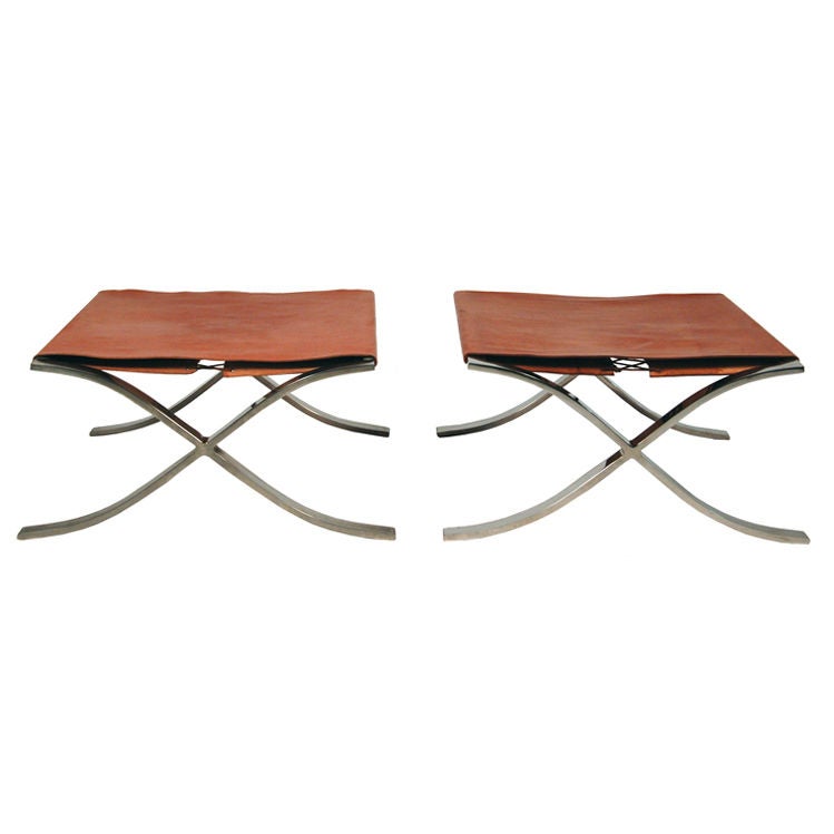 Pair of Barcelona Sling Stools