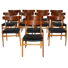 Set of 12 Hans Wegner CH23 Dining Chairs