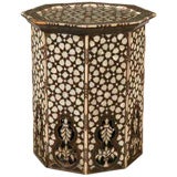 A Syrian Side Table inlaid with Mother of Pearl and Ivory