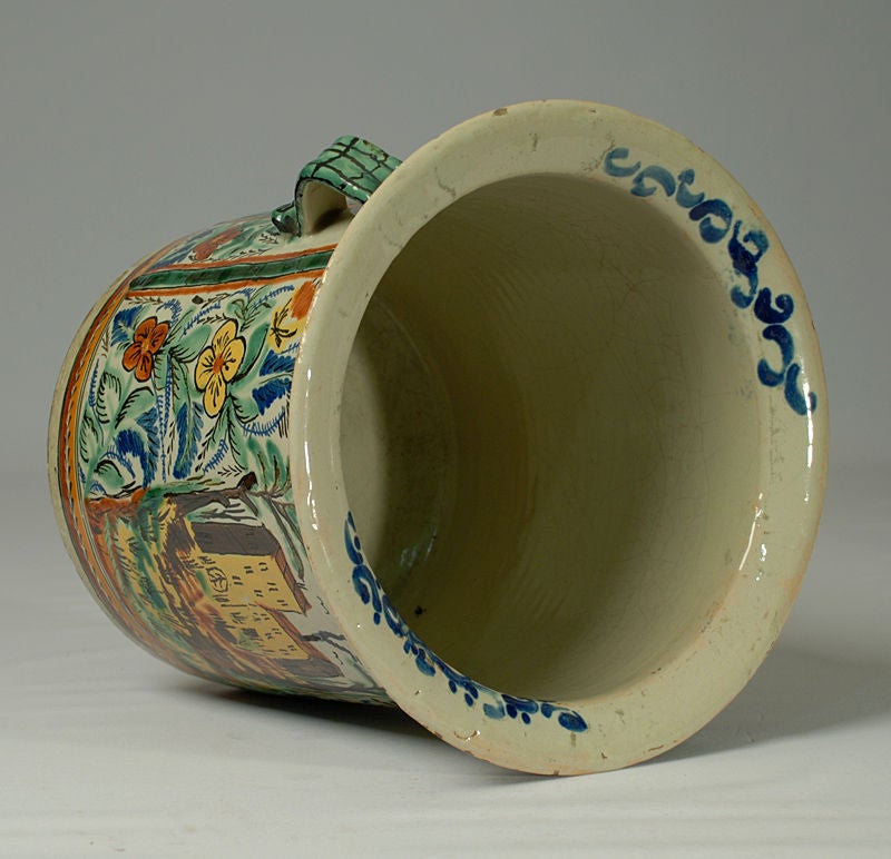Ceramic Large Antique Mexican Talavera Vasija