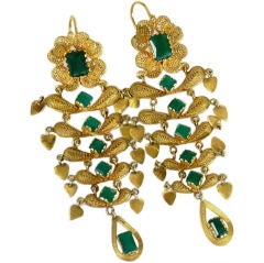 Beautiful Antique Ecuadorian Gold Filigree Earrings