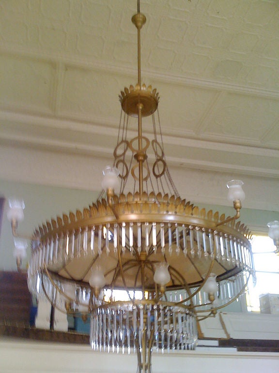 Very Large Chandelier with Mirrored Interior
