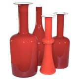 4 Pieces Danish Glass including: 2 Gulvases by Otto Brauer