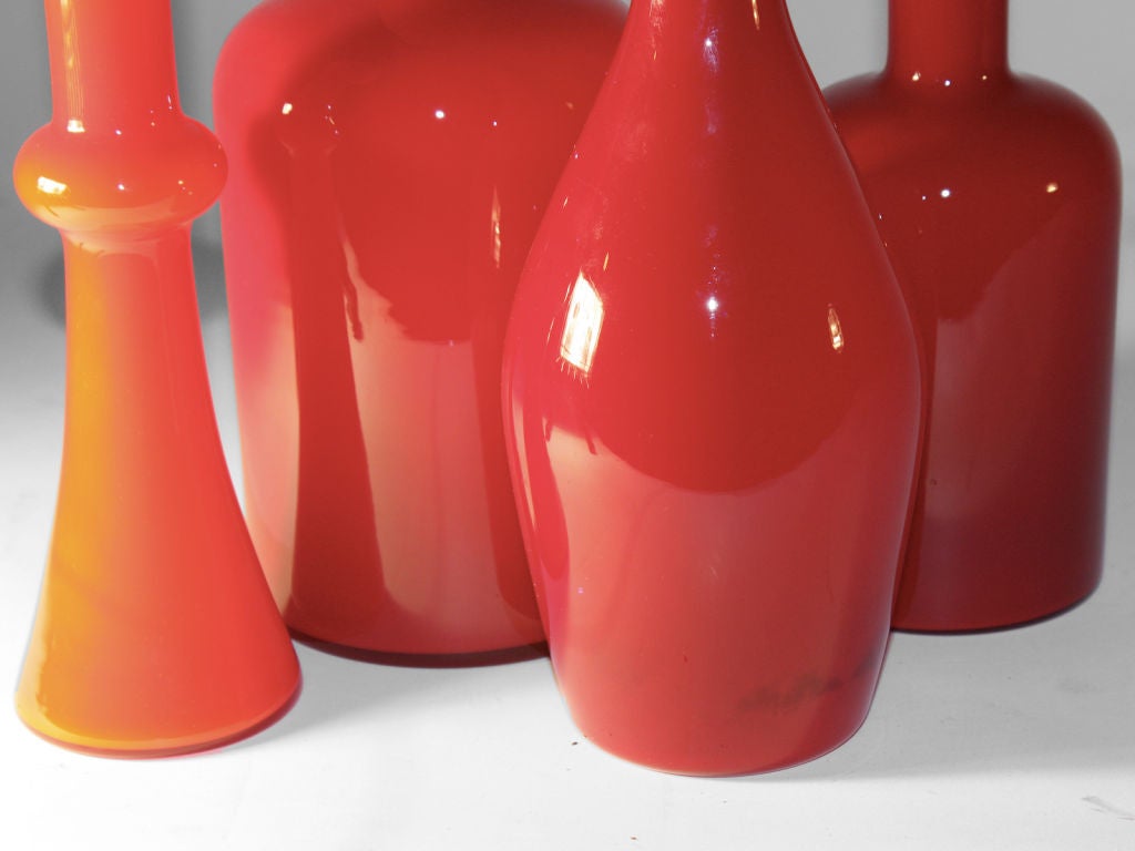 4 Piece Danish Glass including: 2 Gulvases by Otto Brauer for Holmegaard. 12