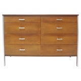 Vintage Walnut and Aluminum Mr. & Mrs. Chest by Paul McCobb for Calvin