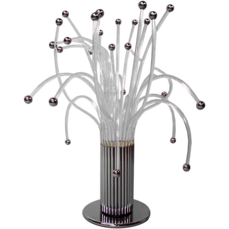 A Chrome and Lucite " Medusa " Lamp