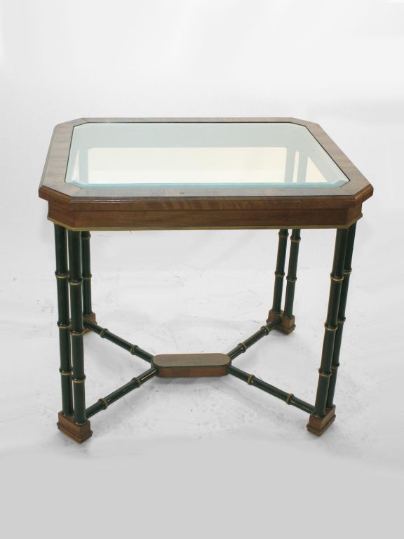 Pair of Formal John Widdicomb Glass top End Tables