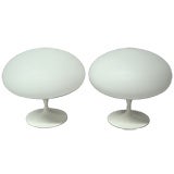 A Pair of Glass Globe Table Lamps by Laurel