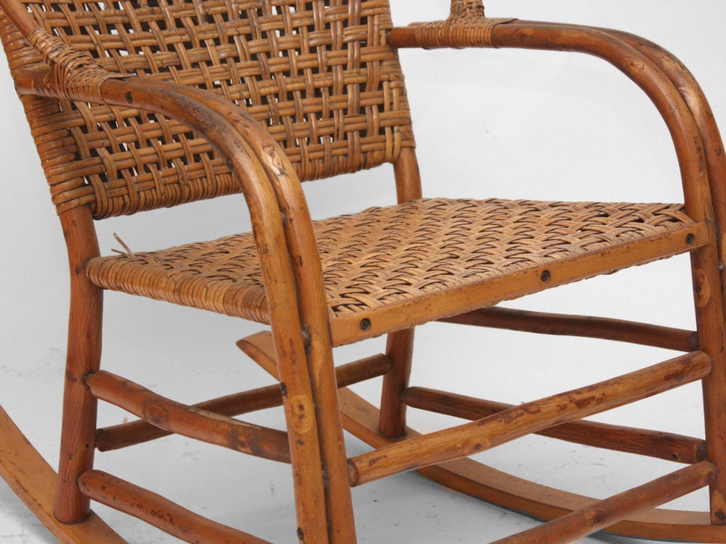 American Pair Old Hickory Rustic Porch Rockers