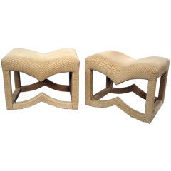 A Pair of Decorator Ottomans