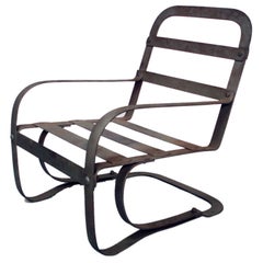 Moderne Art Deco Steel Chair by McKay