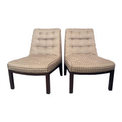 A Pair of Armless Lounge Chairs by Edward Wormley for Dunbar