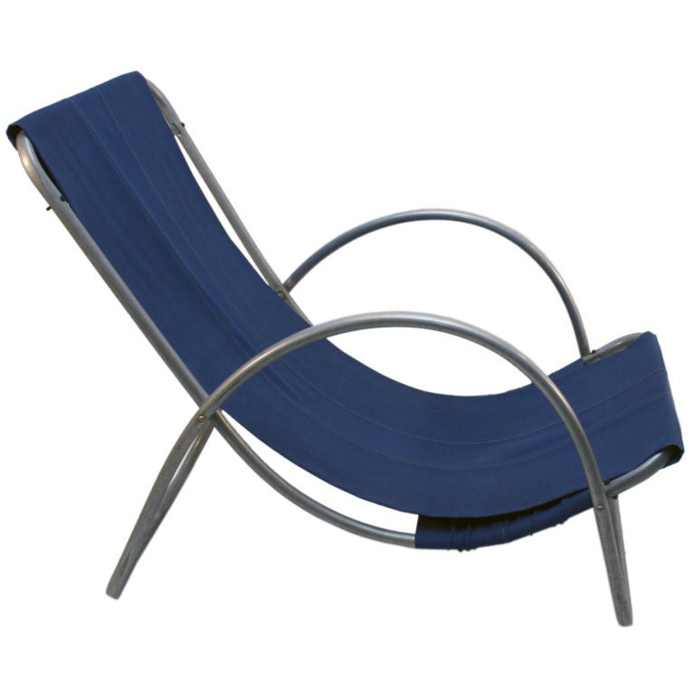 1930's Aluminum Frame Sling Chair at 1stDibs