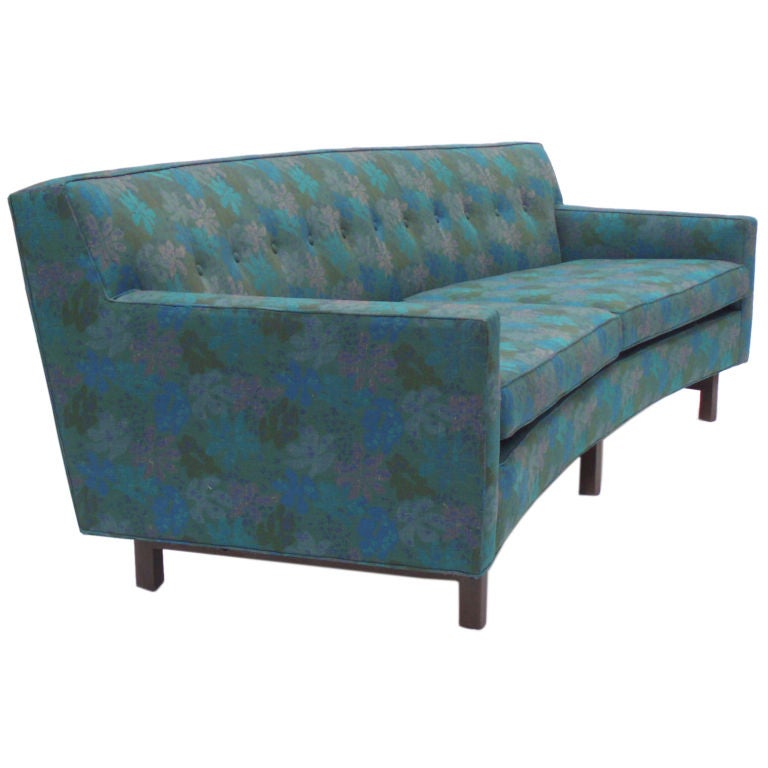 A Curved Couch with Dunbar Logo Decking by Edward Wormley