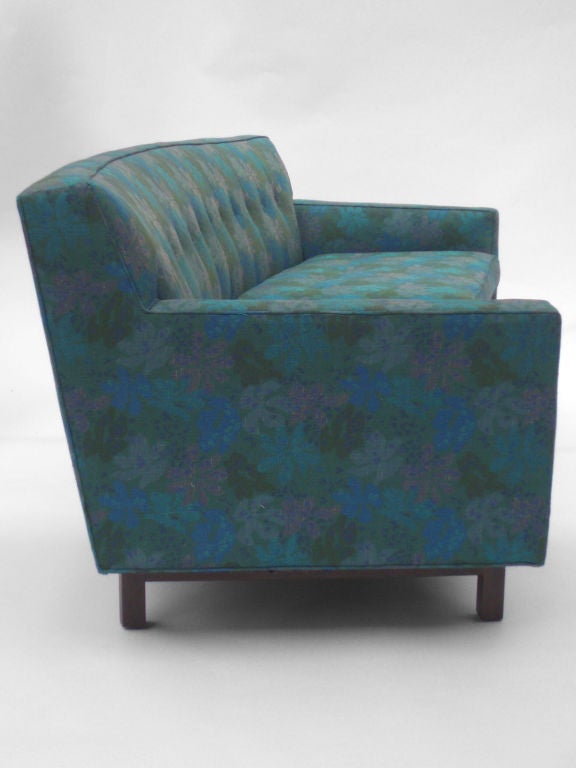 A Curved Couch with Dunbar Logo Decking by Edward Wormley for Dunbar.<br />
90