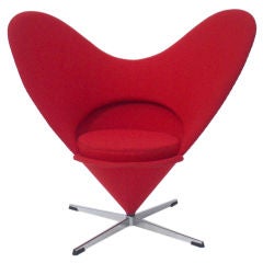 A Swivel Base Heart Chair by Verner Panton