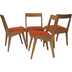 A Set of Four Maple Dining Chairs by Jens Risom for Knoll