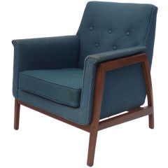 A Walnut Frame Lounge Chair by Edward Wormley for Dunbar