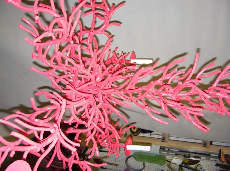 Mid-20th Century 1960's Coral Iron Chandelier. For Sale
