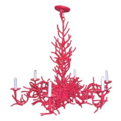 1960's Coral Iron Chandelier.