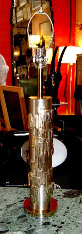 lampe de table en acier et laiton des années 1960 par Laurel.