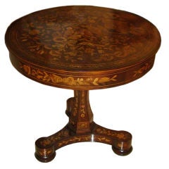 DUTCH MARQUETRY INLAID MAHOGANY TABLE
