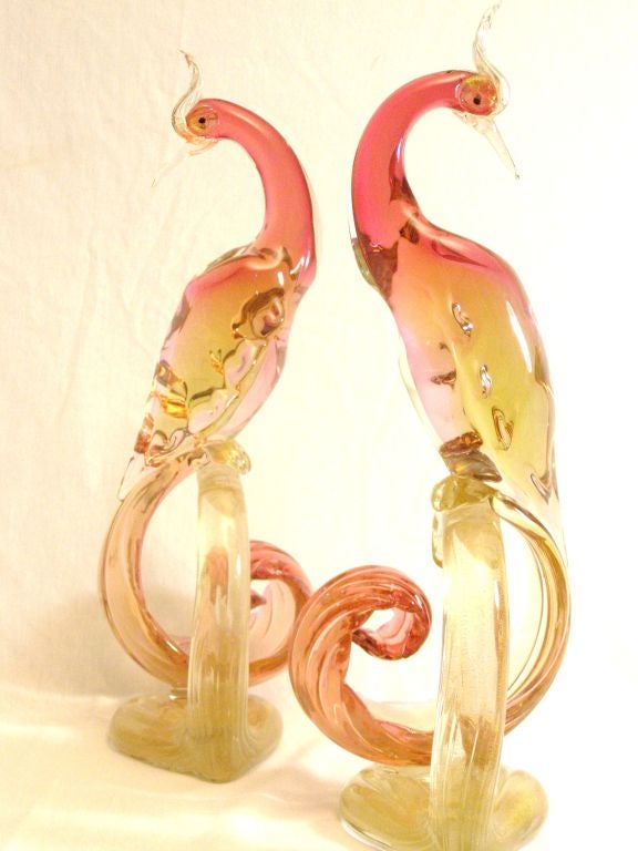 Pair of Murano Glass Birds 2