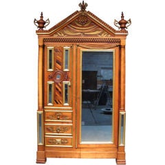 French Folk Art Armoire & Night Stand