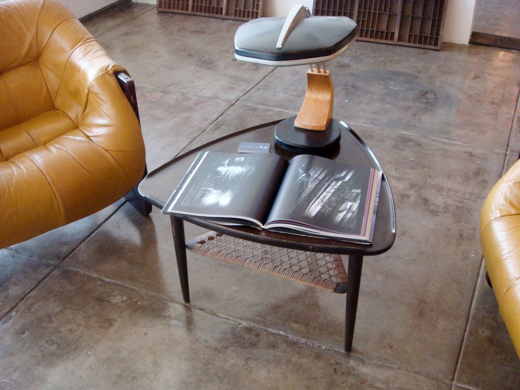 Walnut Triangular Side Table