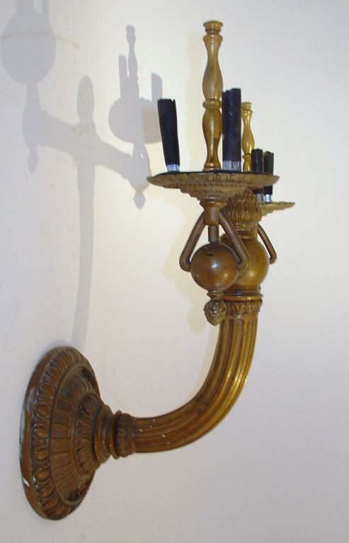 Victorian  Brass Neoclassic Sconce