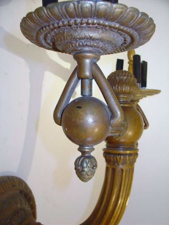  Brass Neoclassic Sconce In Good Condition In Chicago, IL