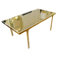 1970's Pierre Cardin Chrome and Mirrored Top Dining Table