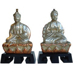 Pair of Chinese Figural Lamps