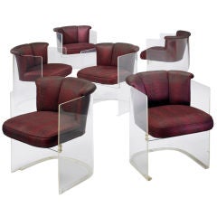 Plexiglas chairs model 6700, set of six by Vladimir Kagan