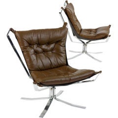 Falcon chairs, pair by Sigurd Russell