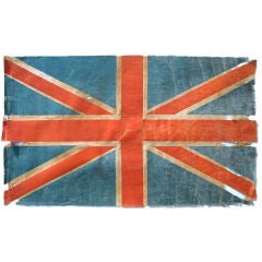 Antique BRITISH UNION JACK PARADE FLAG, CA 1890-1920