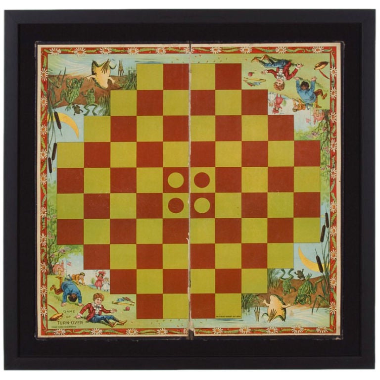 The Game Of Turn-over, 1898 Boardgame Game Board
