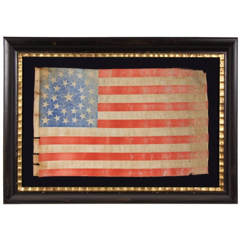 31 STAR AMERICAN FLAG, CALIFORNIA STATEHOOD, HALOED MEDALLION