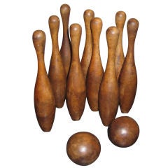 Retro Wooden Bowling Pins