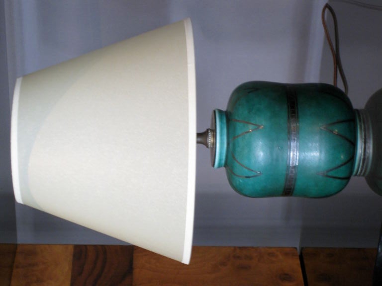 Wilhelm Kage Ceramic Argenta Lamp for Gustavsberg c.1930's