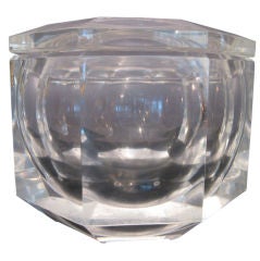 Octagonal Cast Acrylic Ice Bucket Attributed to Albrizzi c.1970