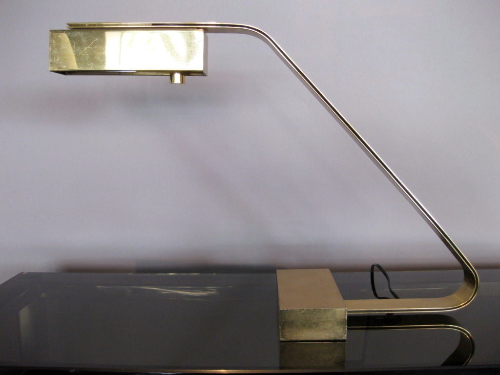 1970's  Solid Brass Cantilever Desk Lamp by Casella 6