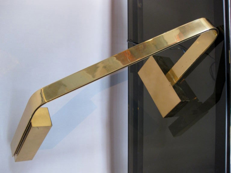 1970's  Solid Brass Cantilever Desk Lamp by Casella 2