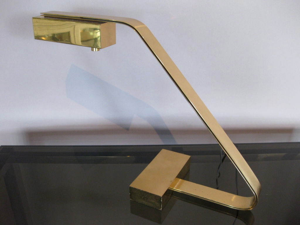 Late 20th Century 1970's  Solid Brass Cantilever Desk Lamp by Casella