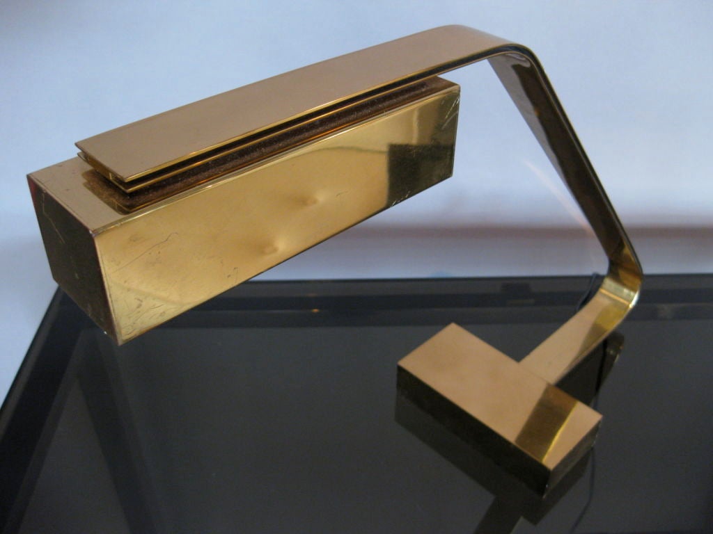 1970's  Solid Brass Cantilever Desk Lamp by Casella 1