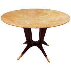 A Center Table in Mahogany and Marble in the Style of Ico Parisi