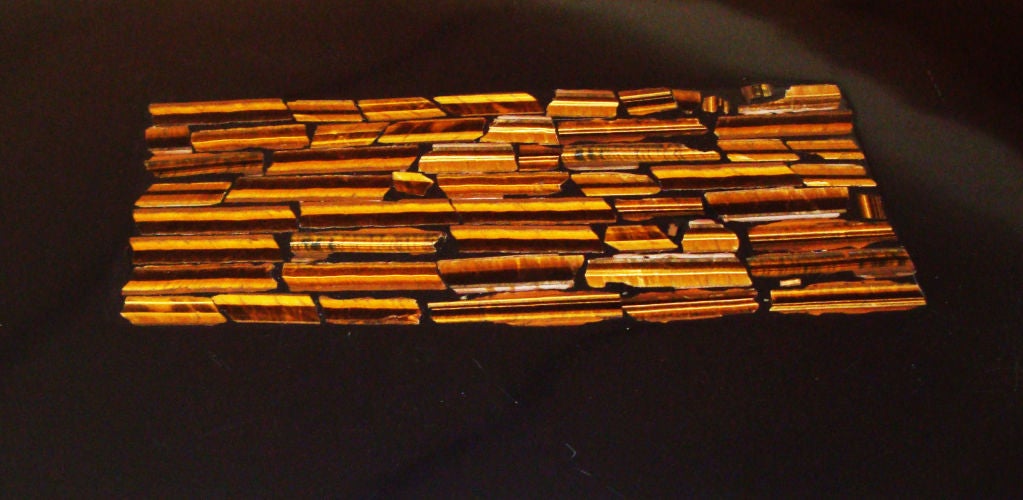 A Cocktail Table with Inlaid Tigerseye by Dresse