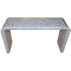 A Console Table in Clear Resin and White Stone by Jean Brand