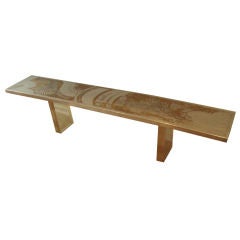 A Long Low Bench by Armand Jonkers in Metal and Lucite