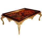 Gilt Wood Coffee Table with Inlaid Top